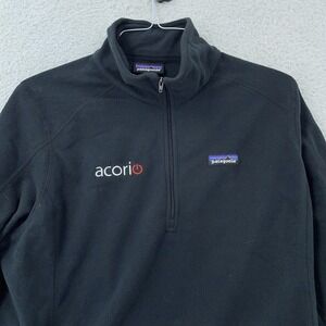 Patagonia Fleece Pullover Women's XL Black Micro D 1/4 Zip‎ Sweater Jacket 26278